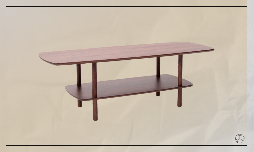 Wooden Coffee Table with a wooden shelf