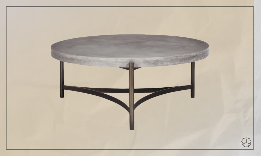 Faux Marble rounded coffee table with black legs