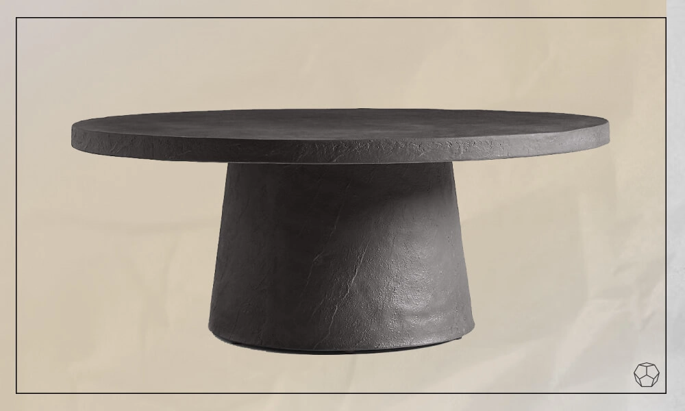 Brown Pedestal and rounded Coffee Table