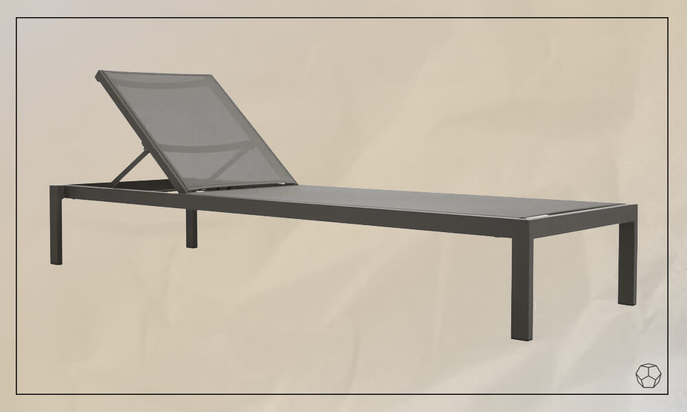Aluminum frame Outdoor Sun Lounger with grey mesh
