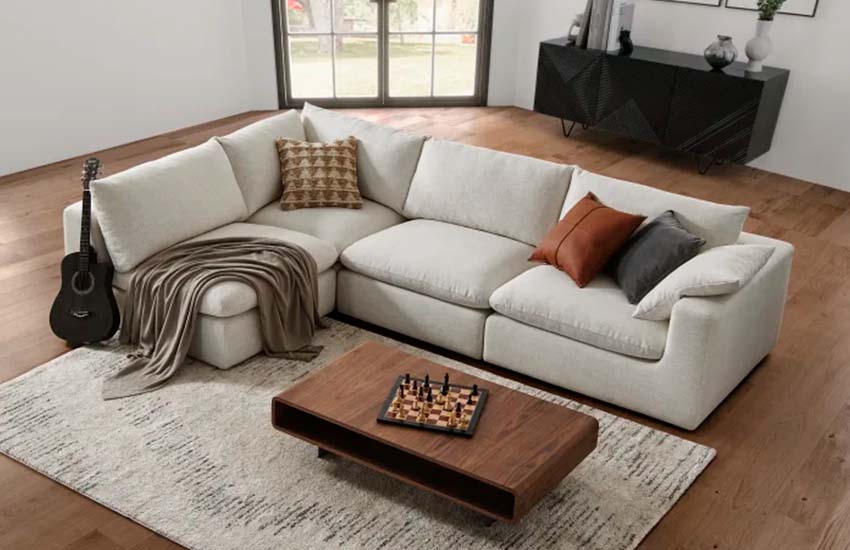 Castlery furniture: Dawson Sectional with coffee table