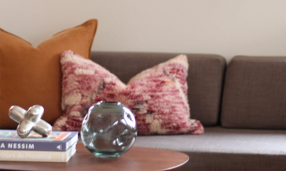 Orange pink throw pillows