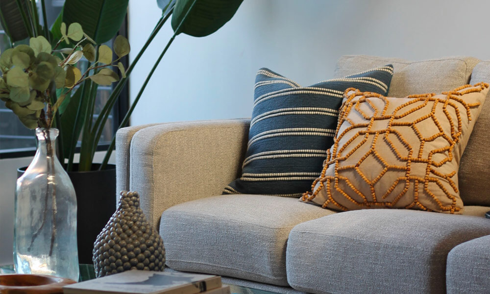 Blue and gold throw Pillows