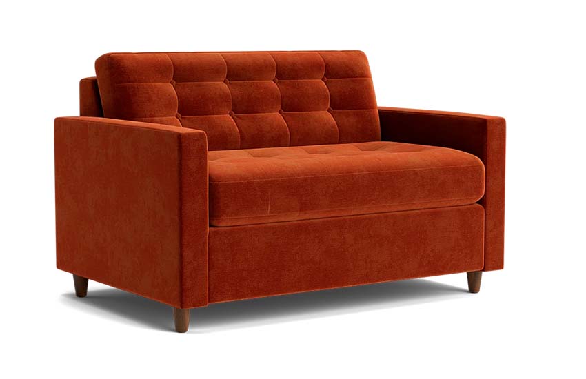 Eliot Tein Sleeper Small Sofa in Orange Color