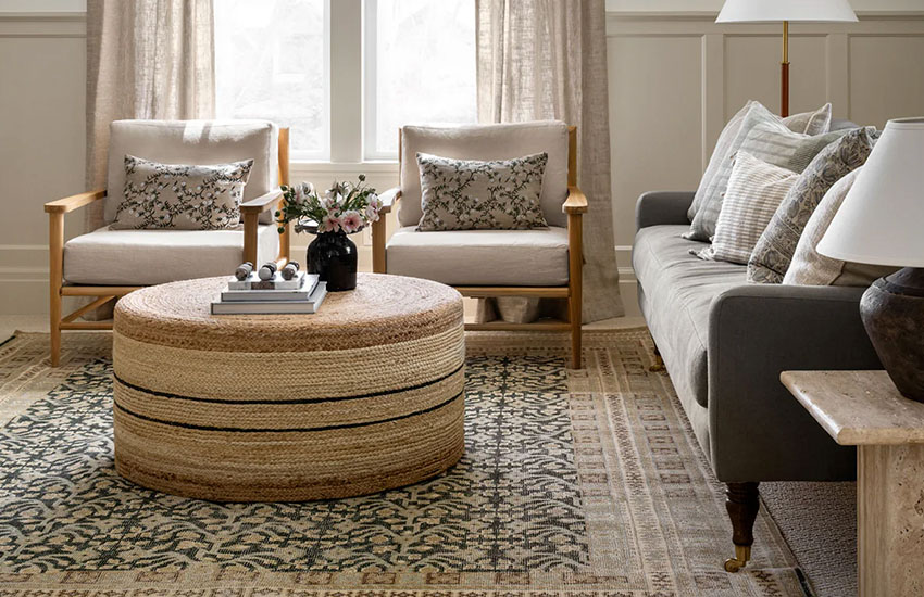 Woven Round Ottoman