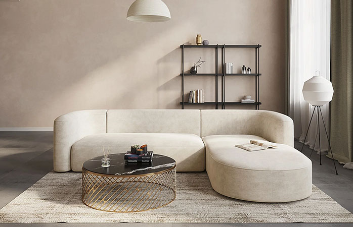 Curved 2-Piece Chaise Sectional