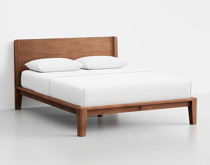 Classic Wooden Bed with Mattress and bedding