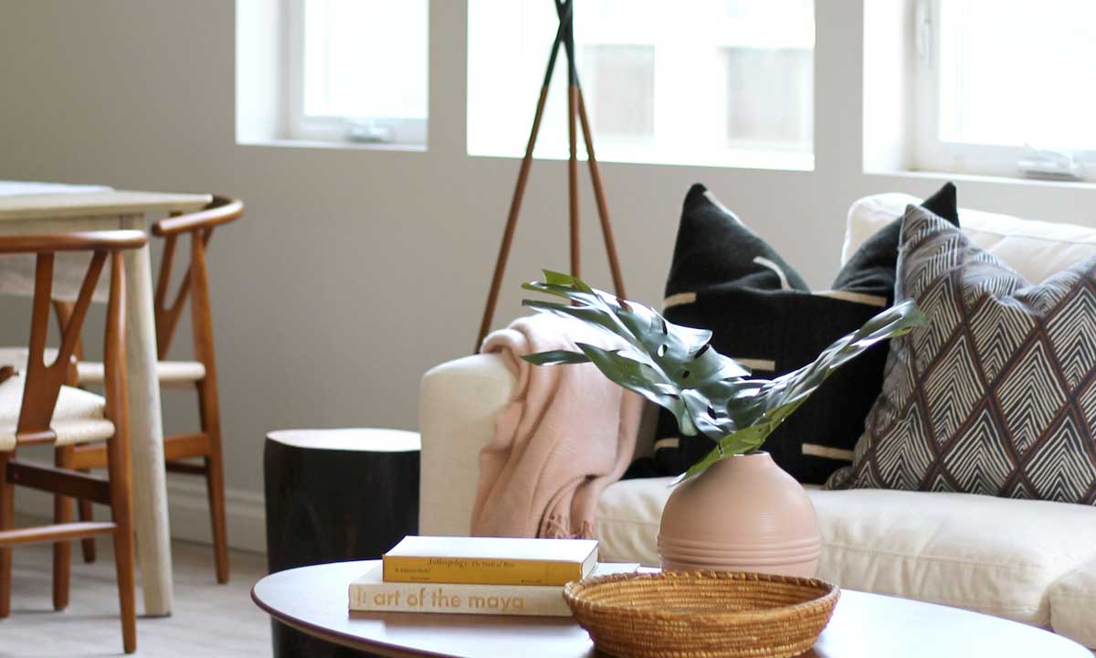 Throw pillows on a couch