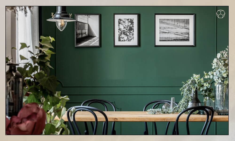 Green jewel dining room