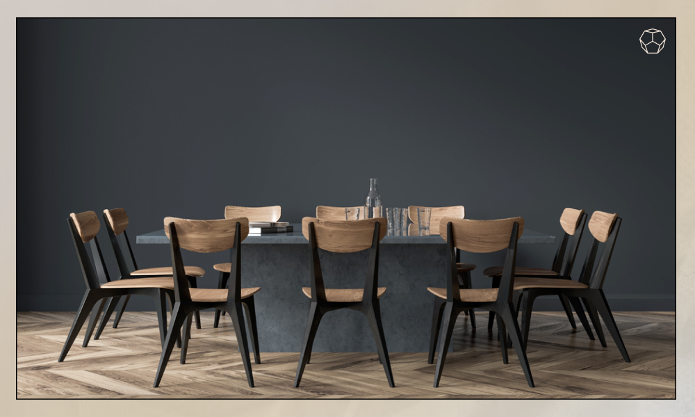 Black dining room