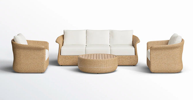 4-Piece Wicker Deep Seating Outdoor Seat