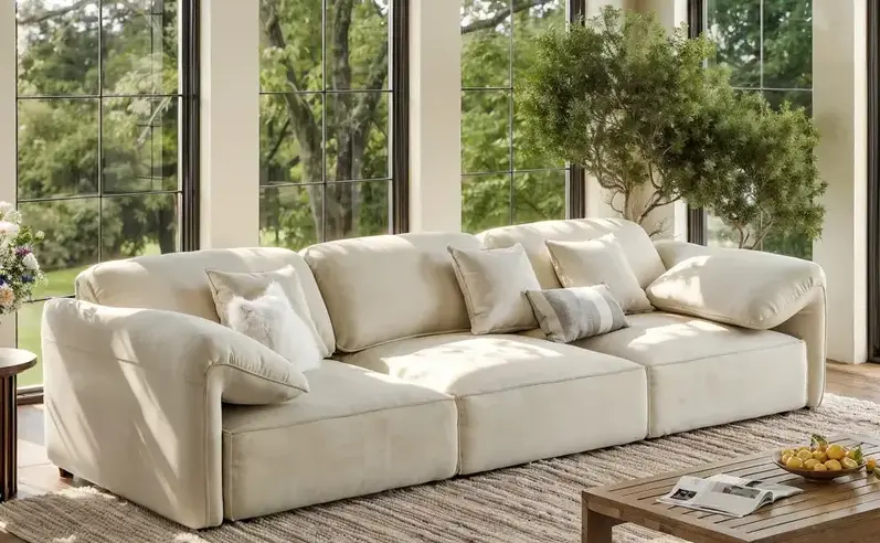 Sofa with angles arms