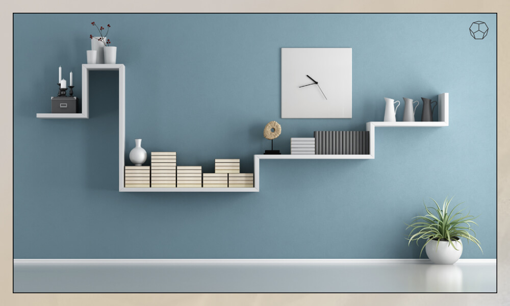 Shelving accent wall
