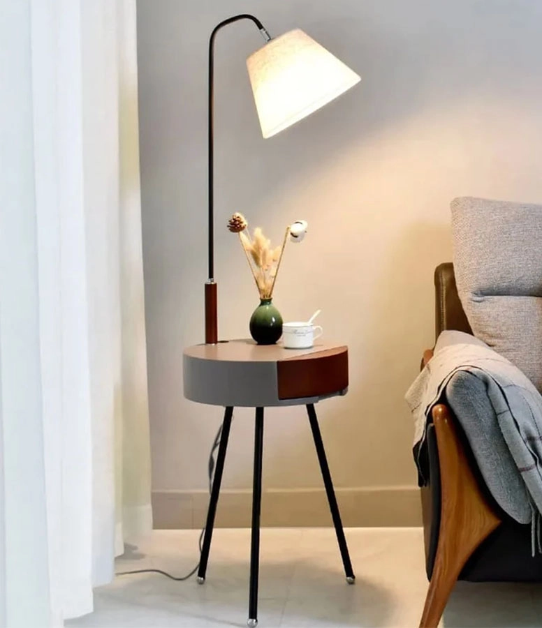 Tripod Lamp as a Bedroom Nightstand