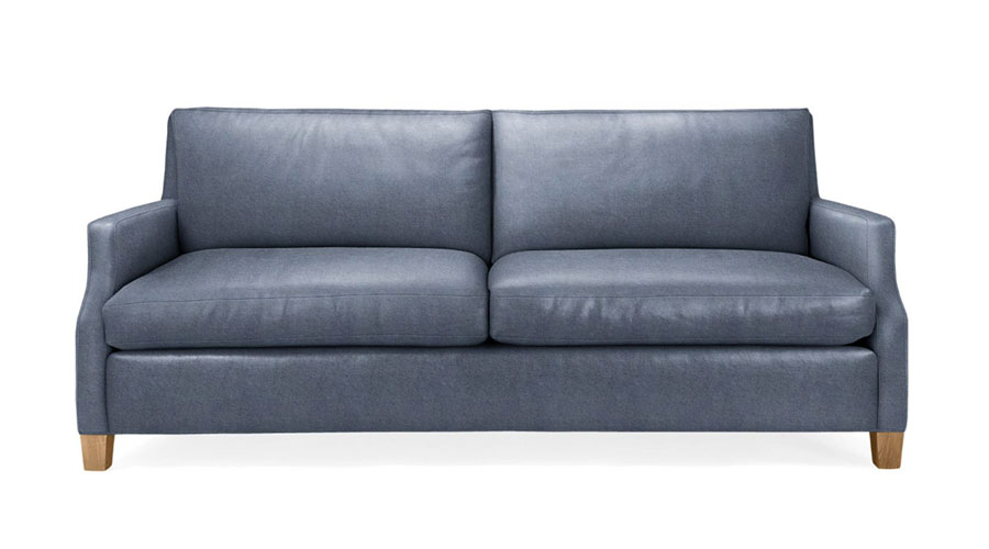 Grady Notch Arm Sofa In Slate Velvet