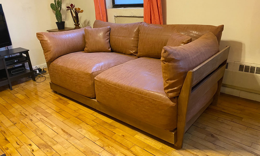 Modular brown Bondi Sofa side view