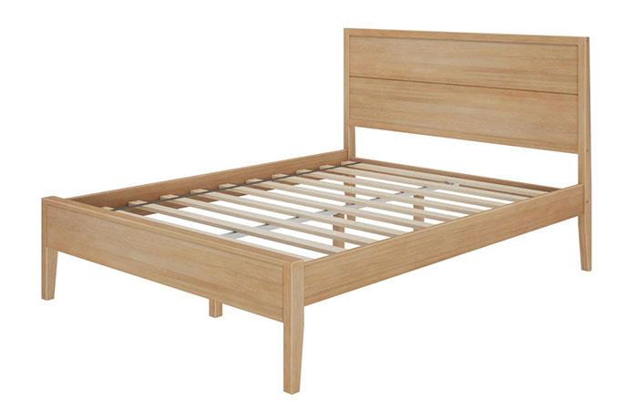 Wooden Mid-Century modern bed frame