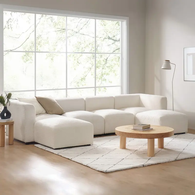 White U-Shaped modular Sofa