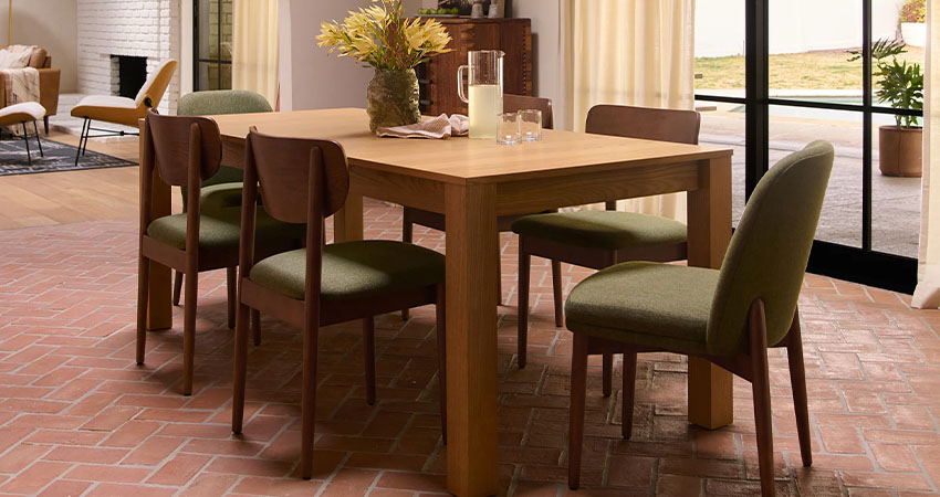 Harvest wooden dinning table with chairs