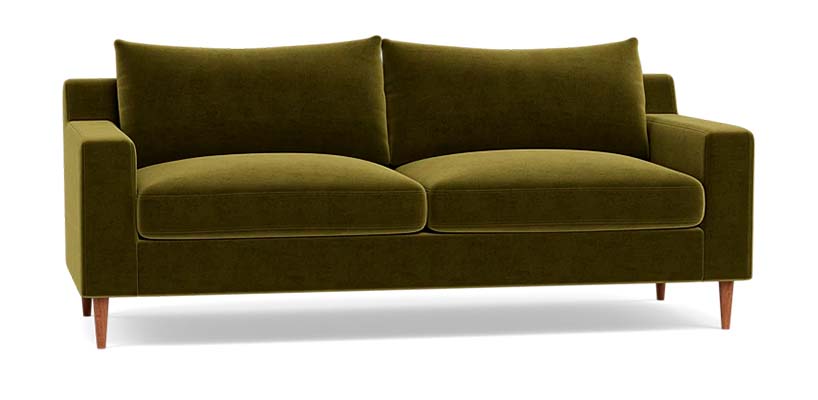 Velvet Sofa in Sage Performance Fabric