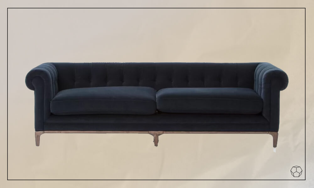 Norah 95.25'' Chesterfield Rolled Arm Sofa
