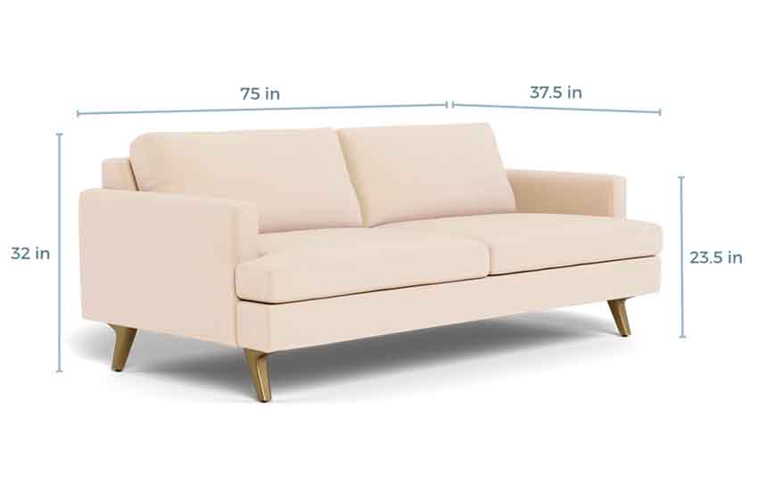 Loveseat Dimensions: width, height, deep and seat height