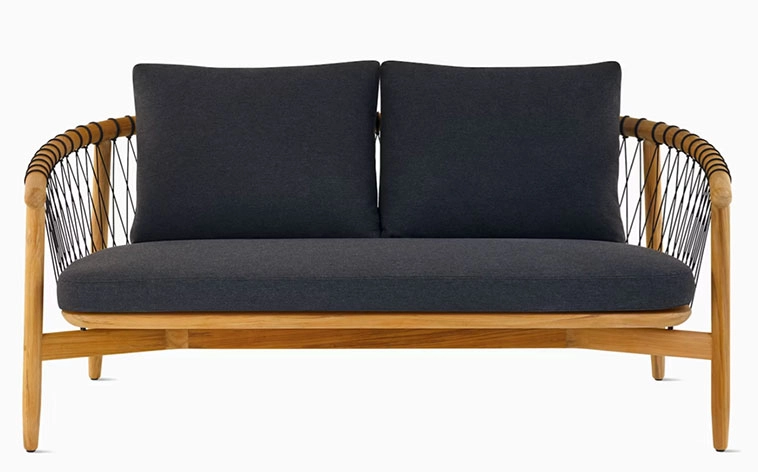 Crosshatch Outdoor Settee in front view
