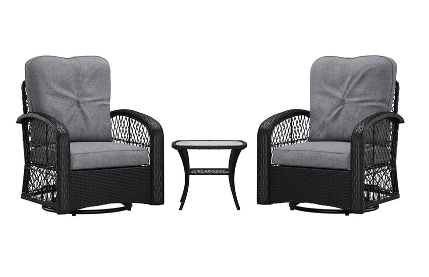 Outdoor Swivel Patio Chairs with coffee table