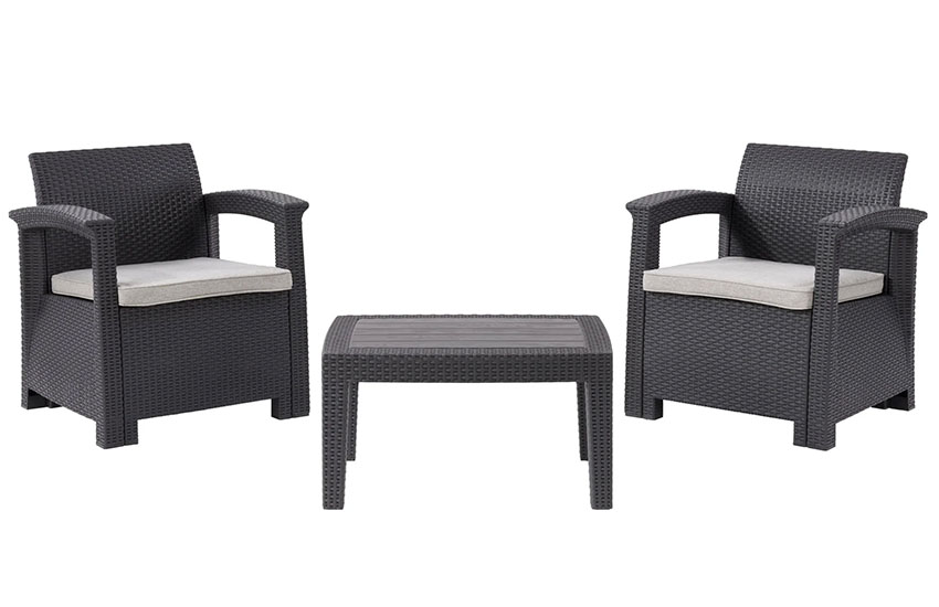 3 Pieces Wicker Patio set