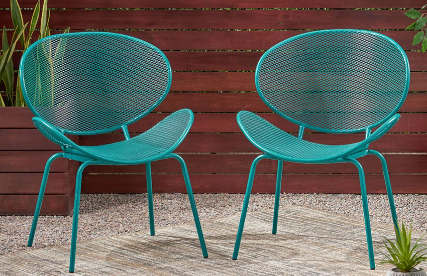 Outdoor Dining Side Green Chairs