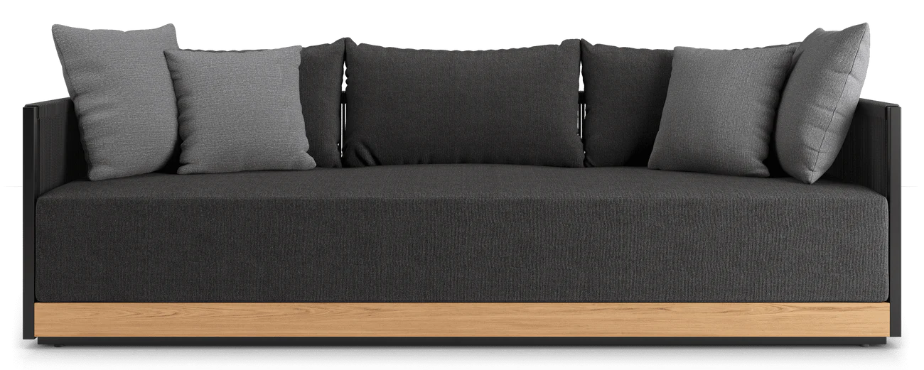 Dark Outdoor Sofa with Cushions