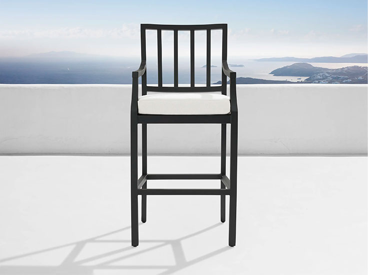 Outdoor Metal Bar Stool with Cushion