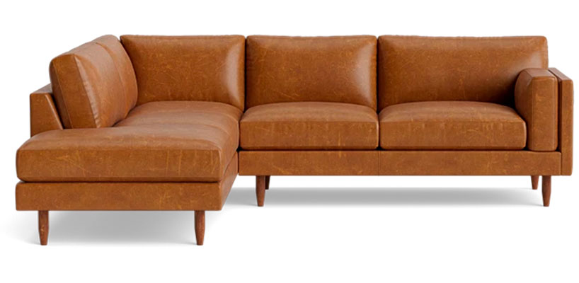 Leather Sectional with bumper