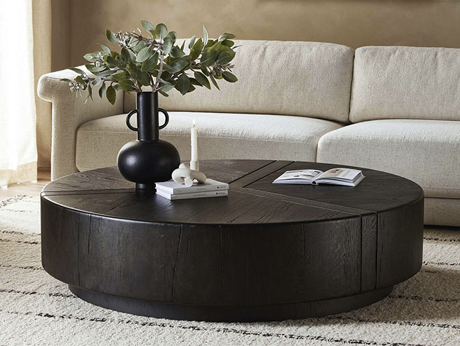 Solid Wood Luxury Round Coffe Table