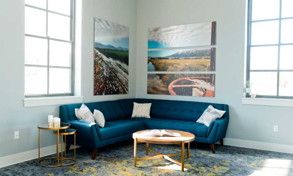 Blue Corner Sofa