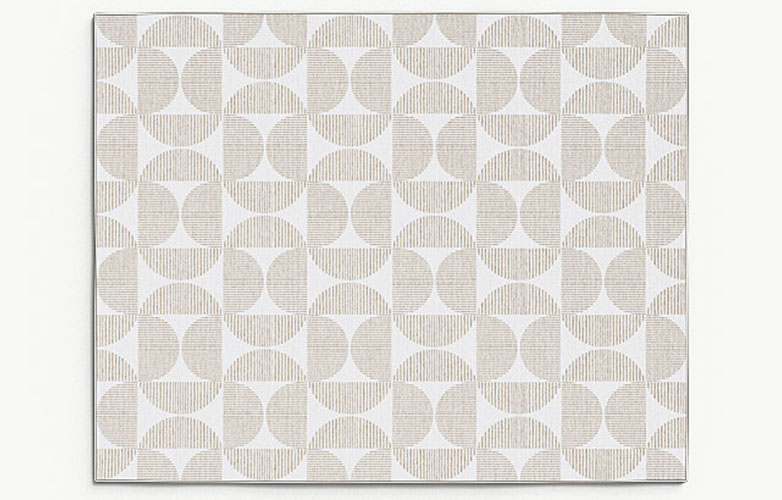 Ivory area rug with non-slip pad