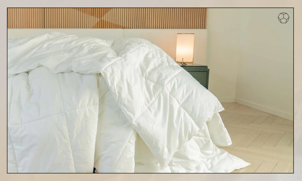White Down-blended comforter in a bed