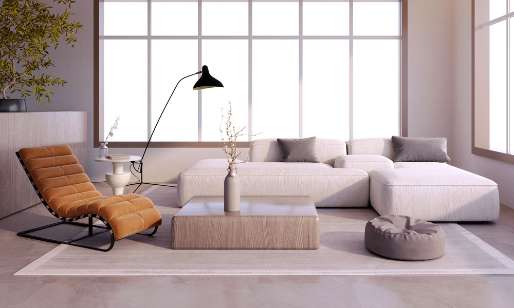 L-shape sofa corner nook