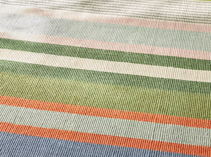 Colored Striped Wool Rug