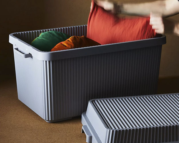 Stackable Storage Basket, dark grey color