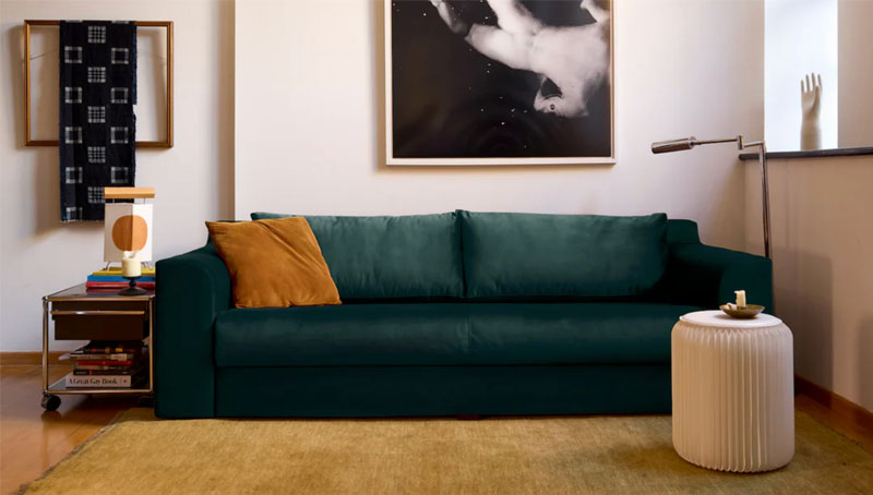 Modern Green Sofa with cute coffee table