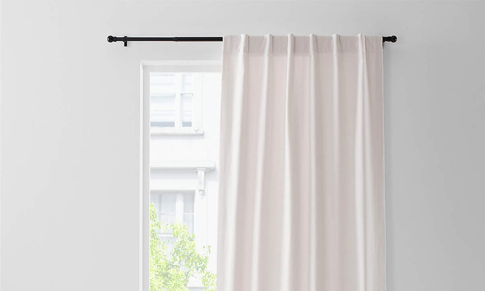 Ivory Cotton Velvet Blend Window Curtain