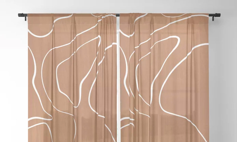 Abstract Organic Sheer Curtain