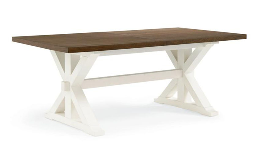 Sabine Rectangle Wood Farmhouse Dining Table in Oak Color