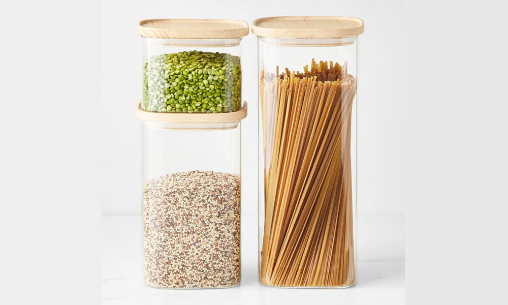 Hold Everything Stacking Glass Square Canisters