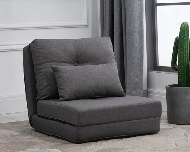 Folding Chair to Bed in Frey color with Cushion