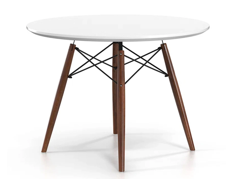Traynor Round Solid Wood Base Dining Table with Walnut Base