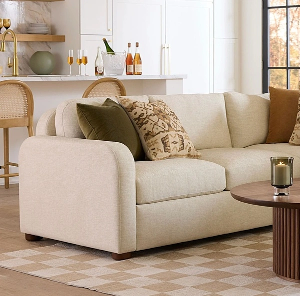 Archie corner sofa in beige and pet-friendly