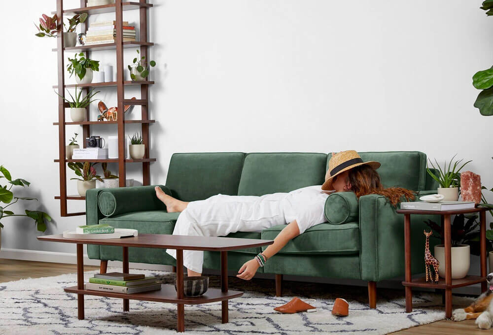 Nomad Green Velvet Sofa