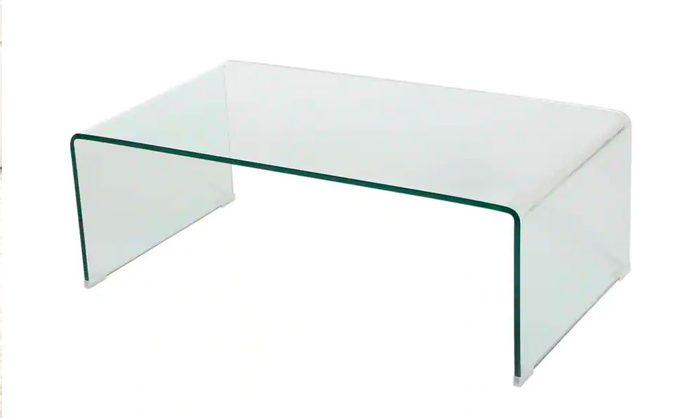 Waterfall glass coffee table